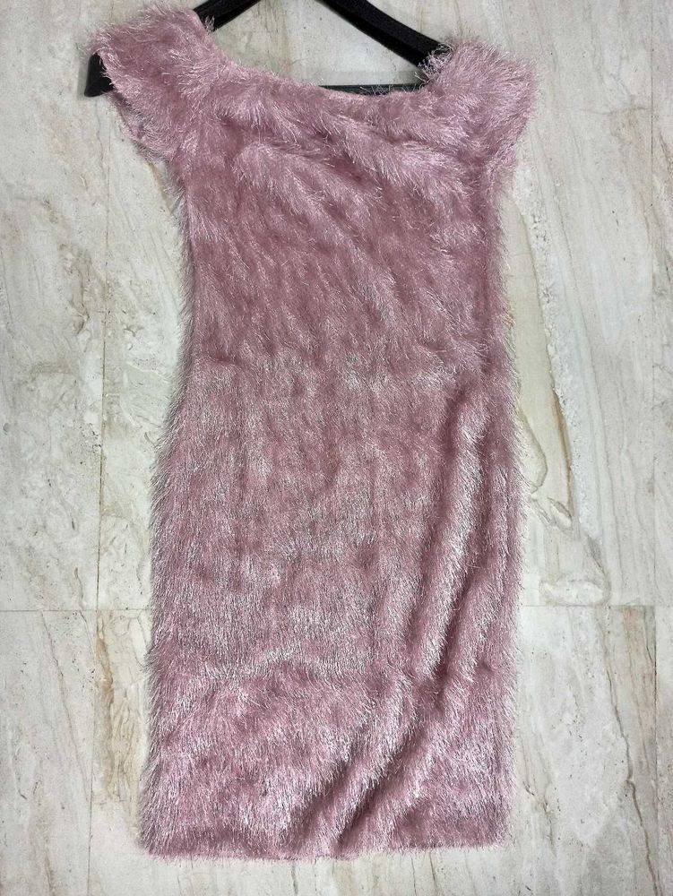 Pink Fur Party Bodycon / Mini / Dress