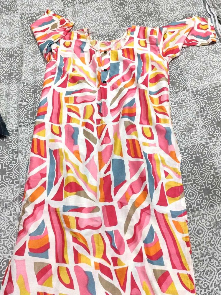 Colorful Abstract Print Dress