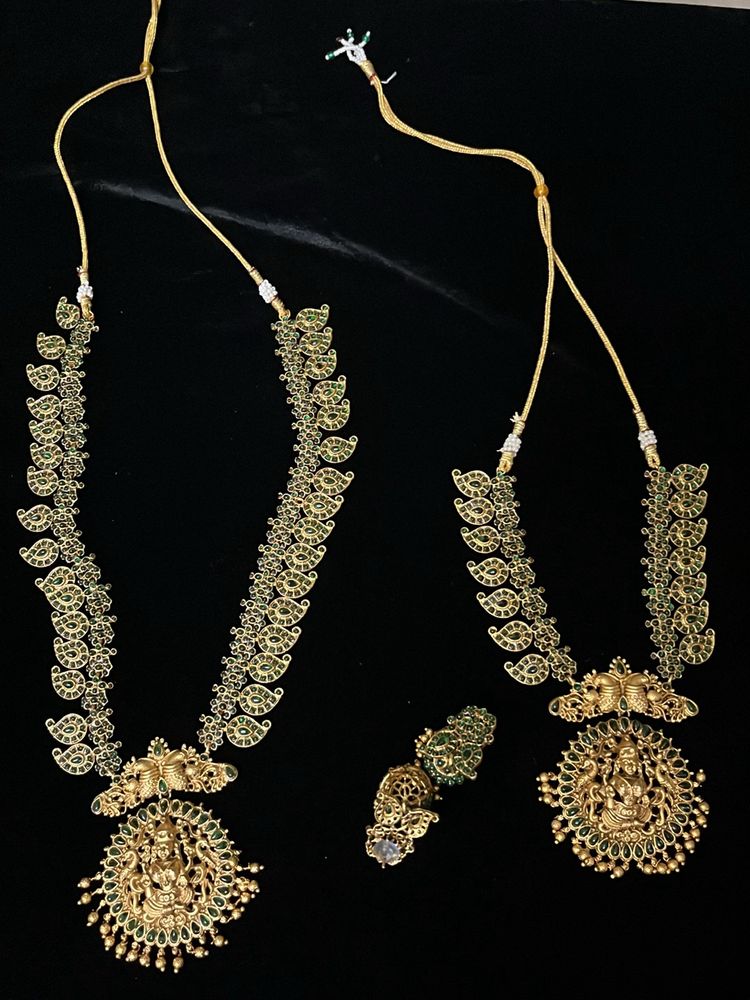 Green Emerald  Stones Jewel Set Bridal
