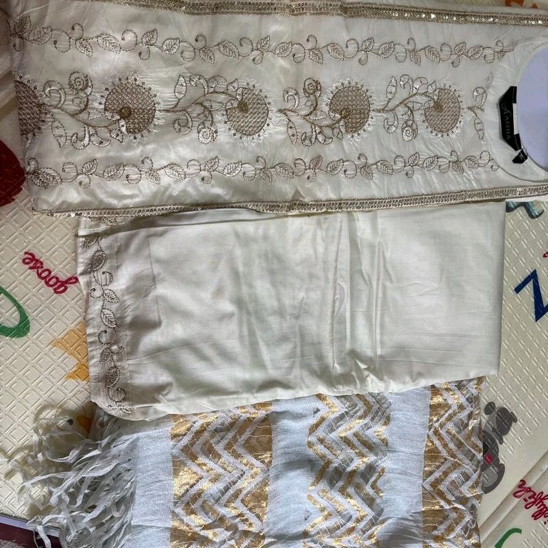 Party Wear Dress Top Bottom Dupatta Set XL