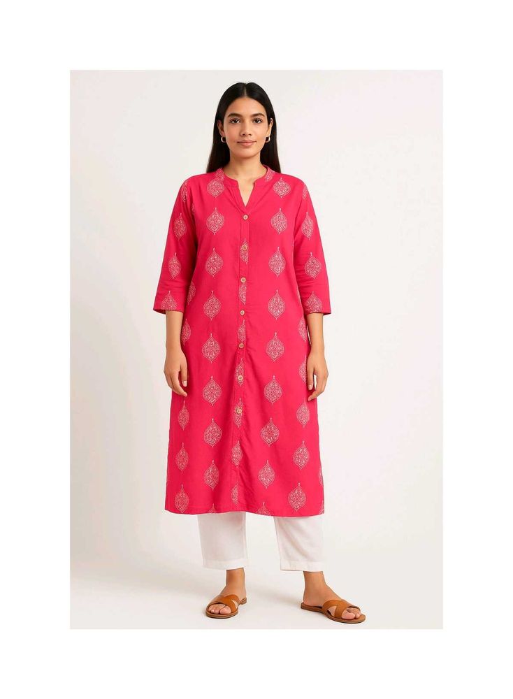 Pink Printed Kurta