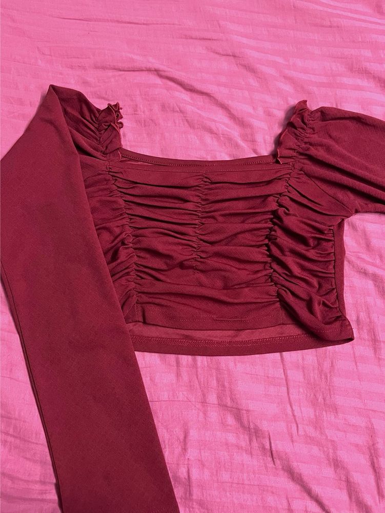 Ruched Long Sleeve Top
