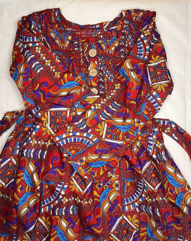 Ethnic Printed Cotton Dress