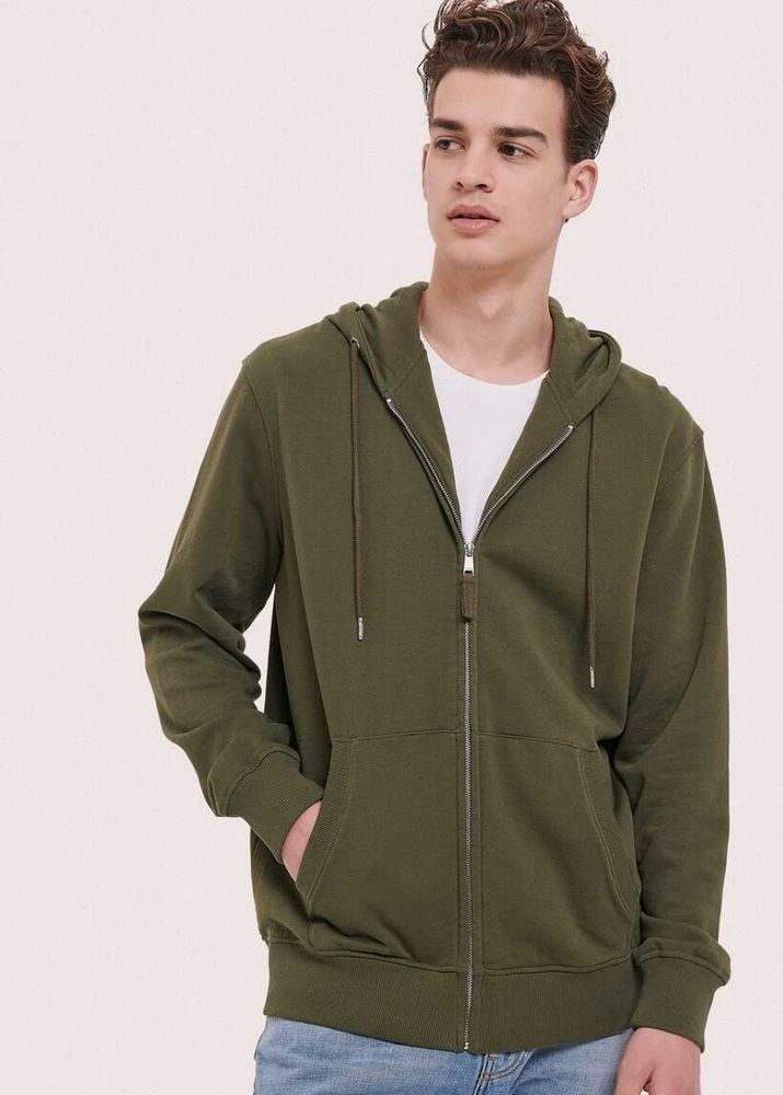 Olive Green Zip Hoodie