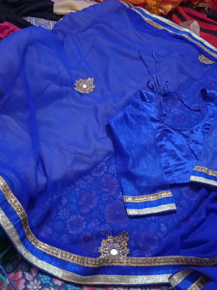 Saree Georgette Blue