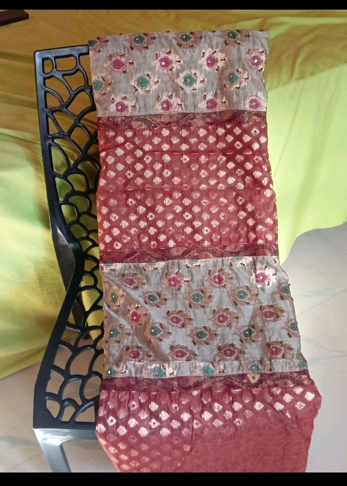 Designer Multicolour Silk With Handwork Touc