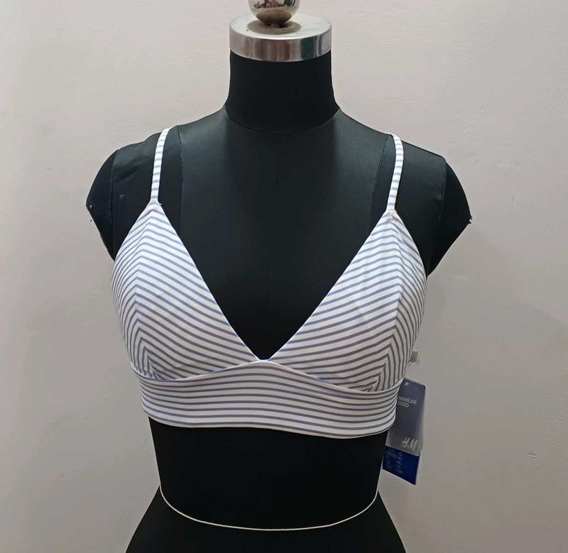 H&amp;M Striped Triangle Bra Top