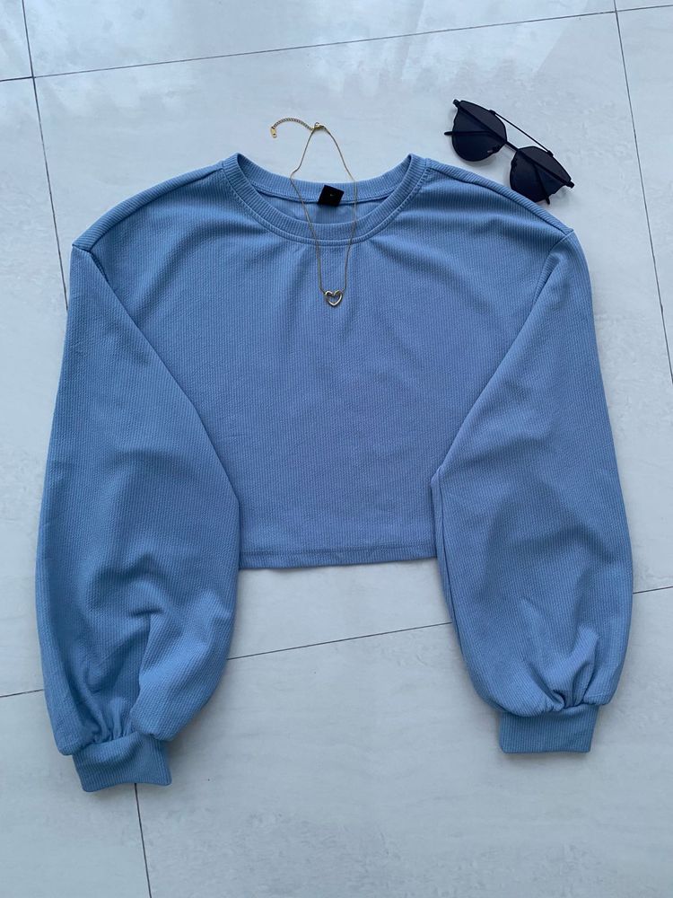 Blue Cropped Sweatshirt