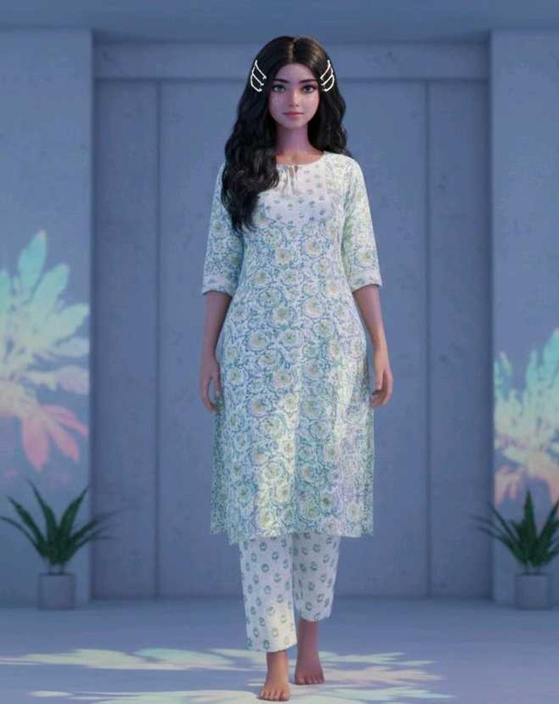 Floral Print Kurta Set