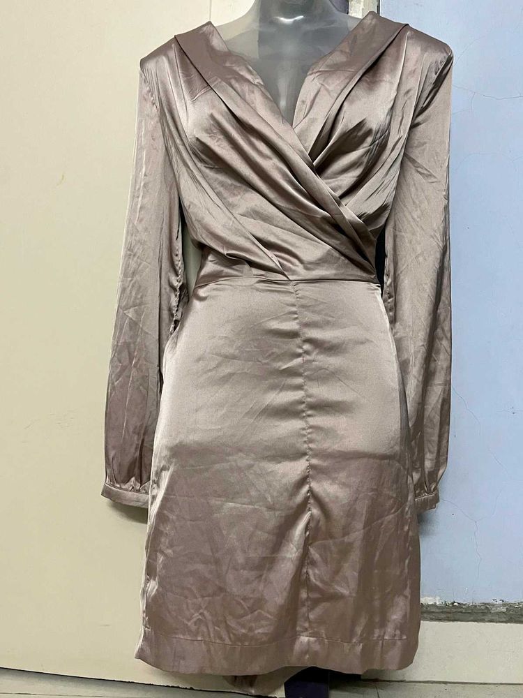 SHEIN BRANDED Elegant Brown Long Sleeve Dress