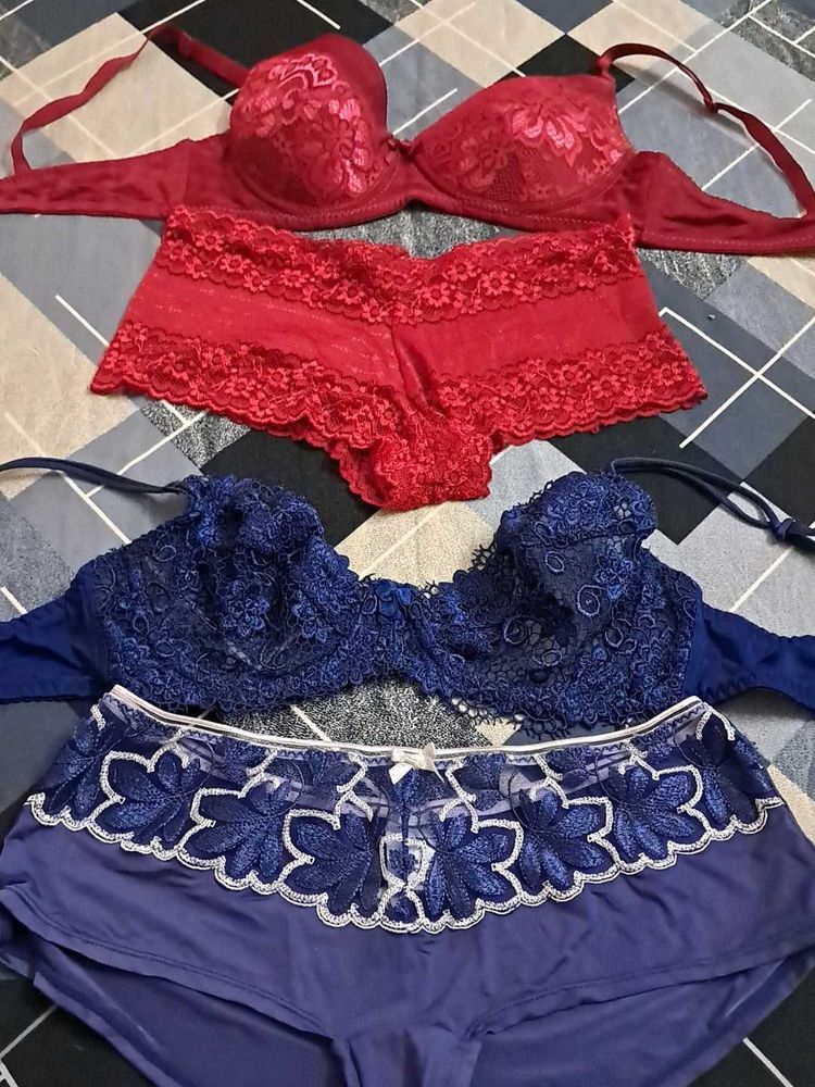 combo Of Four Imported Fabric Bra N Panty