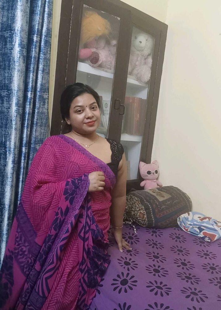 Pink and Purple Cotton Saree