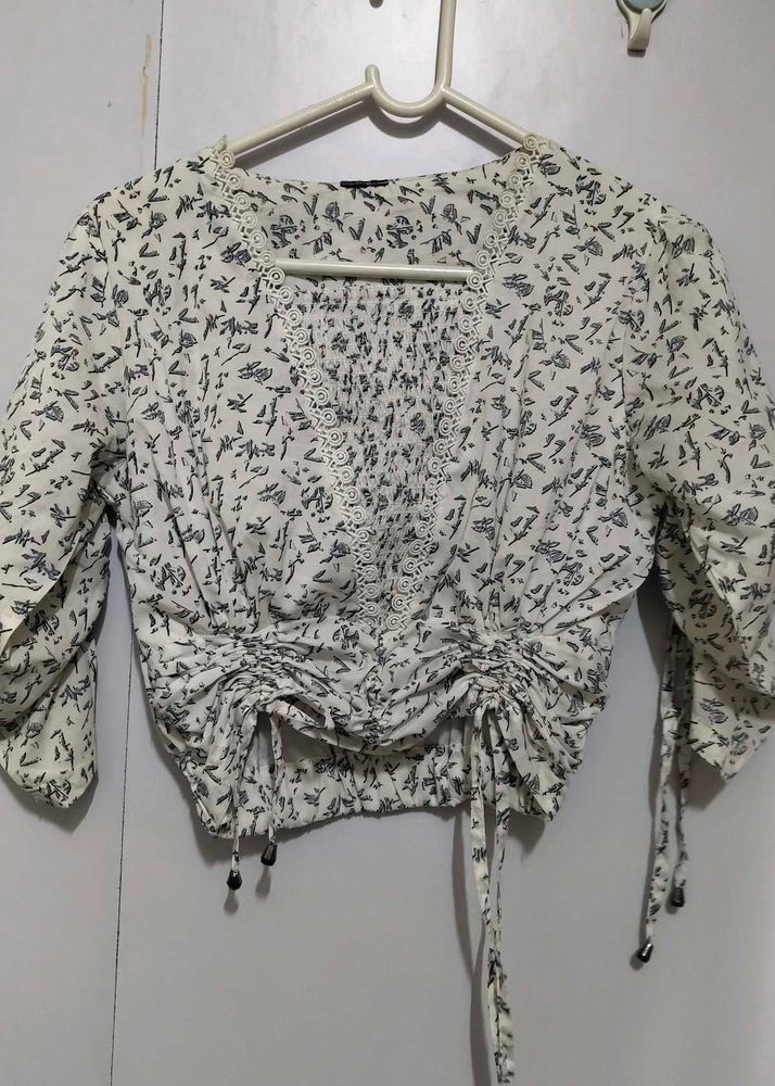 very pretty floral white top