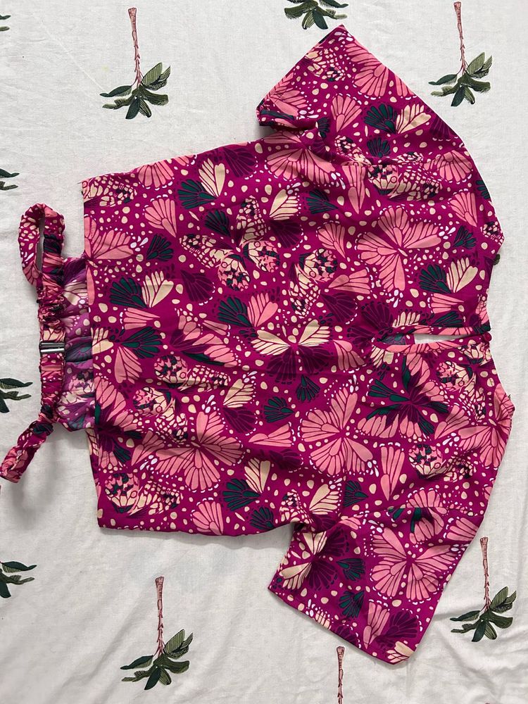 People Floral Printed Crop Top