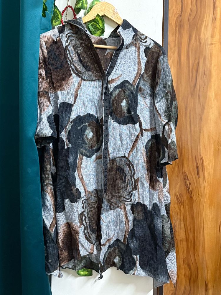Floral Print Long Shirt Free Size