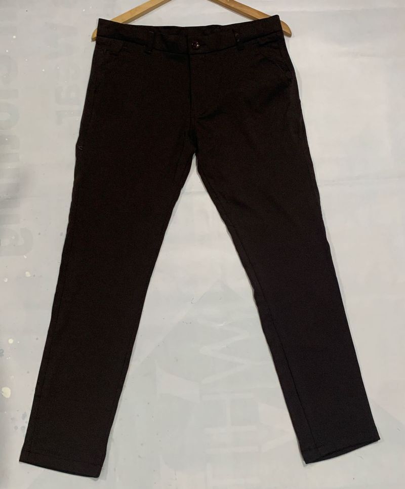 Dark Brown Stretchable Trousers for Boys Size 32