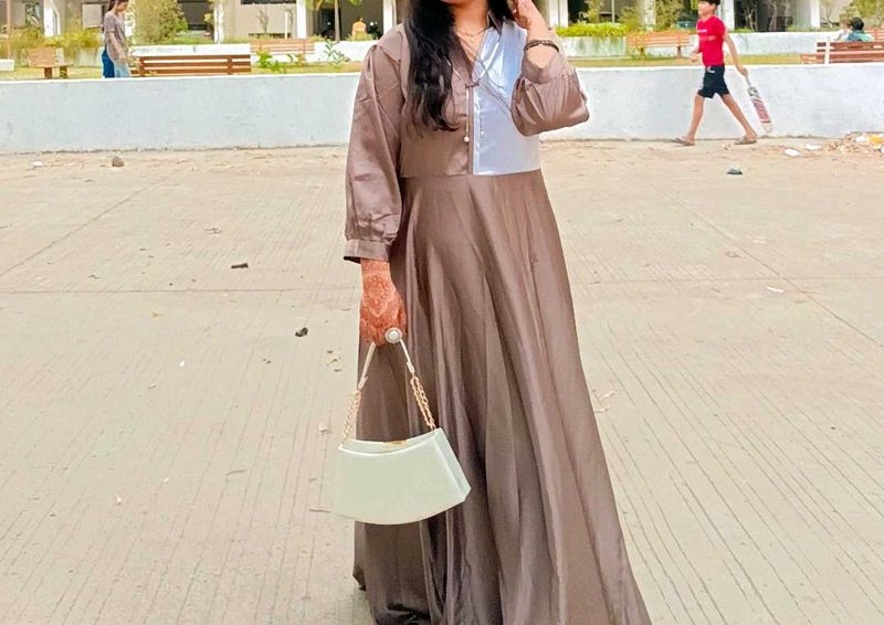 Unique Two-Tone Maxi Dress