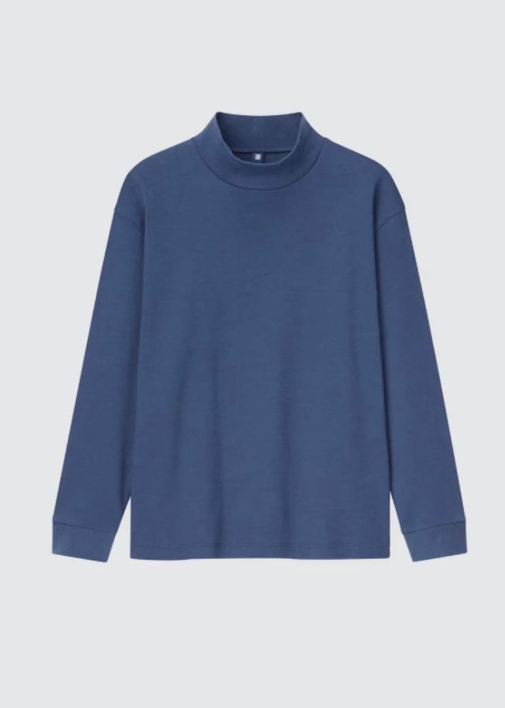 Uniqlo Soft Touch Mock Neck Long Sleeve T-Shirt