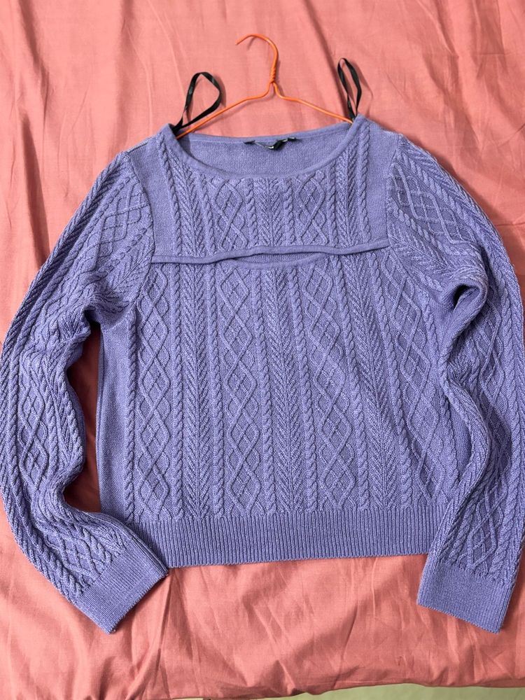 Lavender Cable Knit Sweater