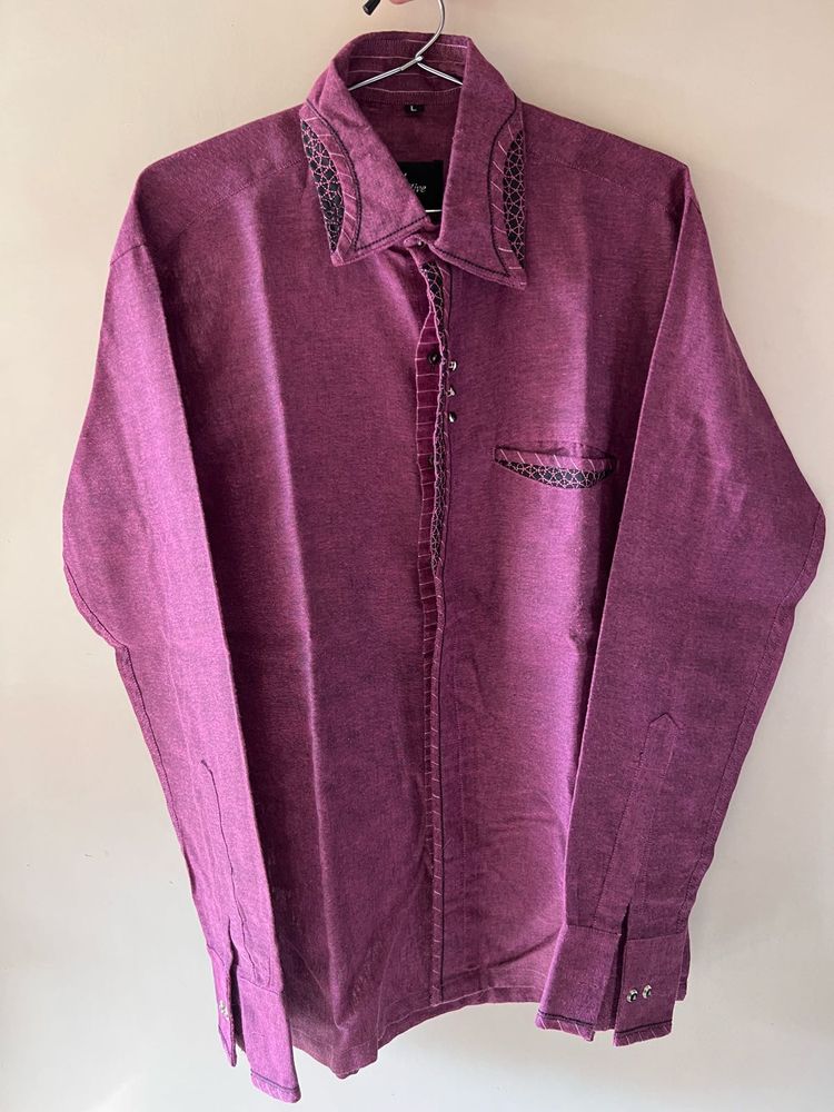 Maroon Patterned kurta