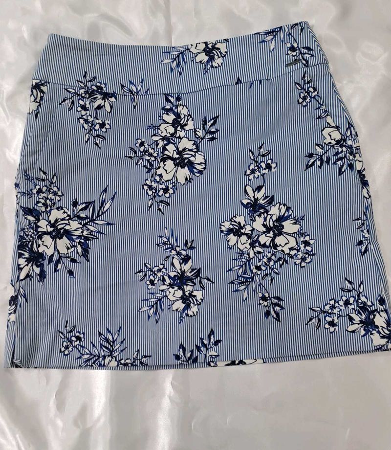 Floral Striped Mini Skirt