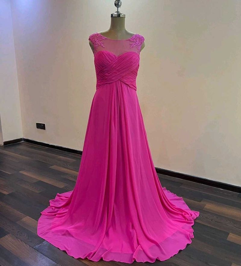 Elegant Pink Ethnic Gown