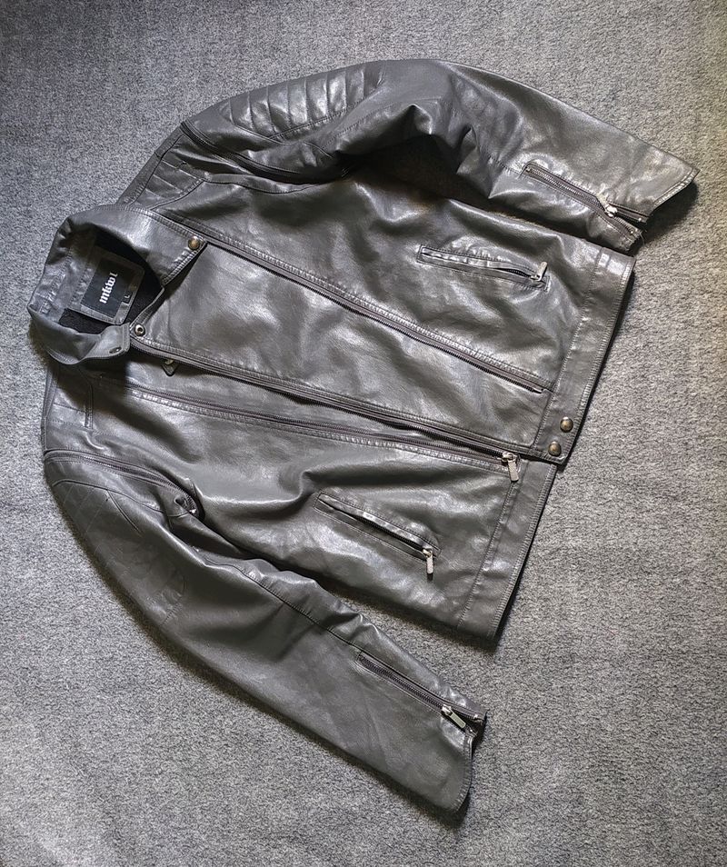 Grey Leather Jacket