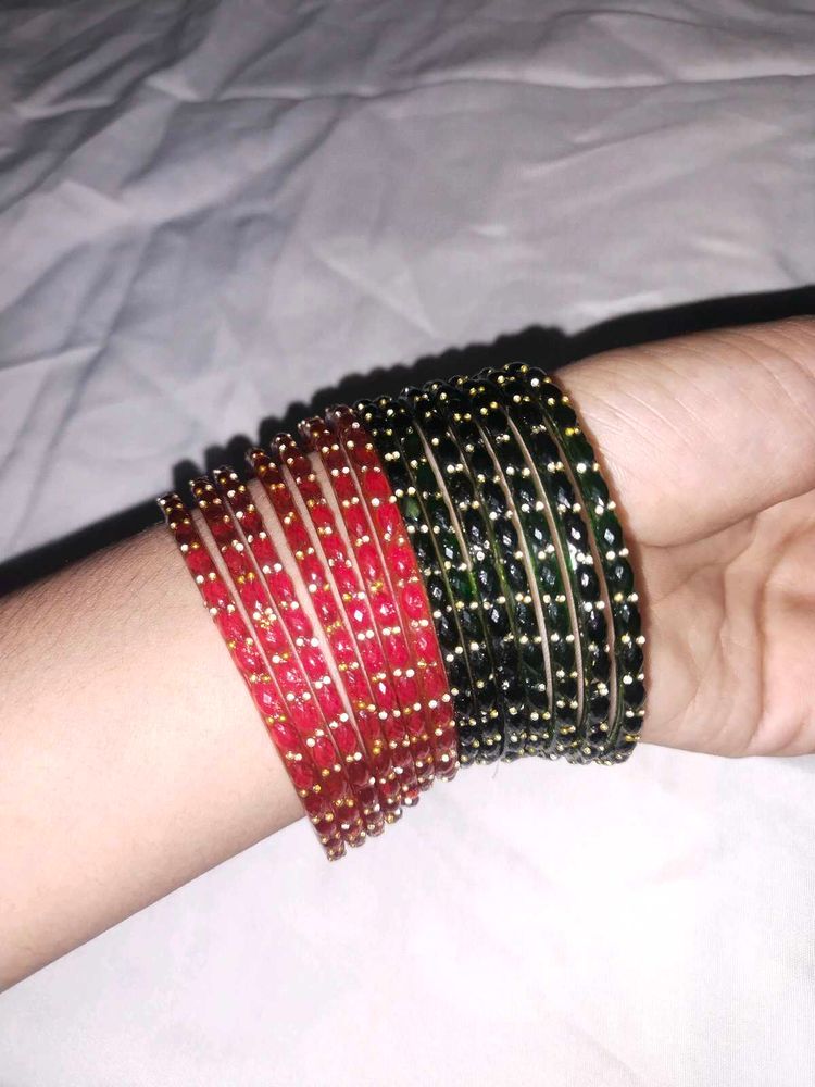 Colorful Bangle Set 7 pink &amp; 7green