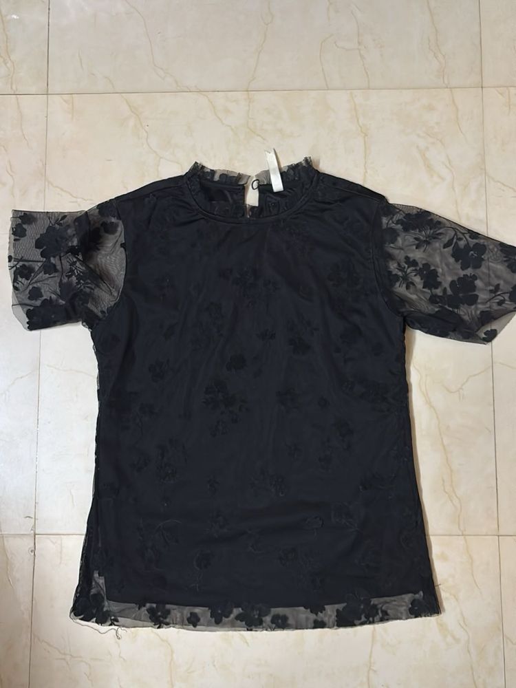 Floral Sheer Sleeve Top