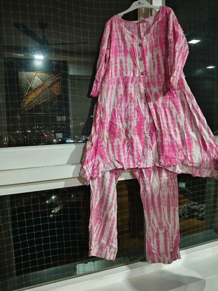 pink kurta set medium size