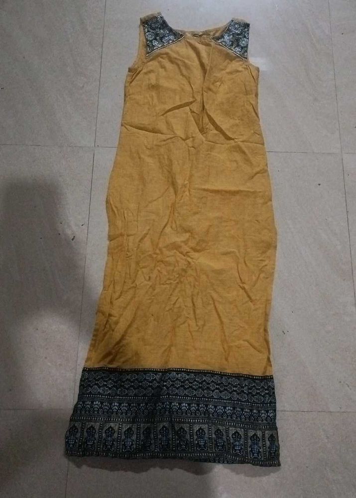 Ethnic Mustard Kurta Dress