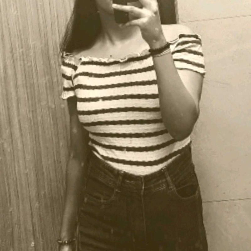 Striped Off-Shoulder Top