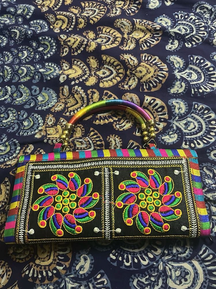 Embroidered Clutch