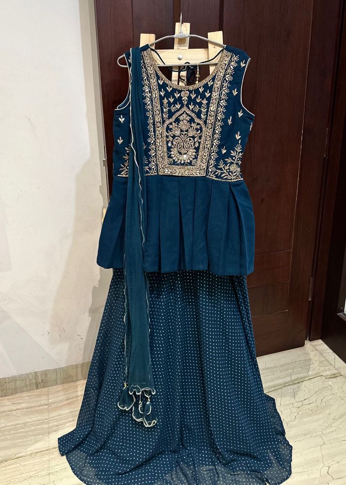 Designer Embroidered Frock Style Lehngha Choli