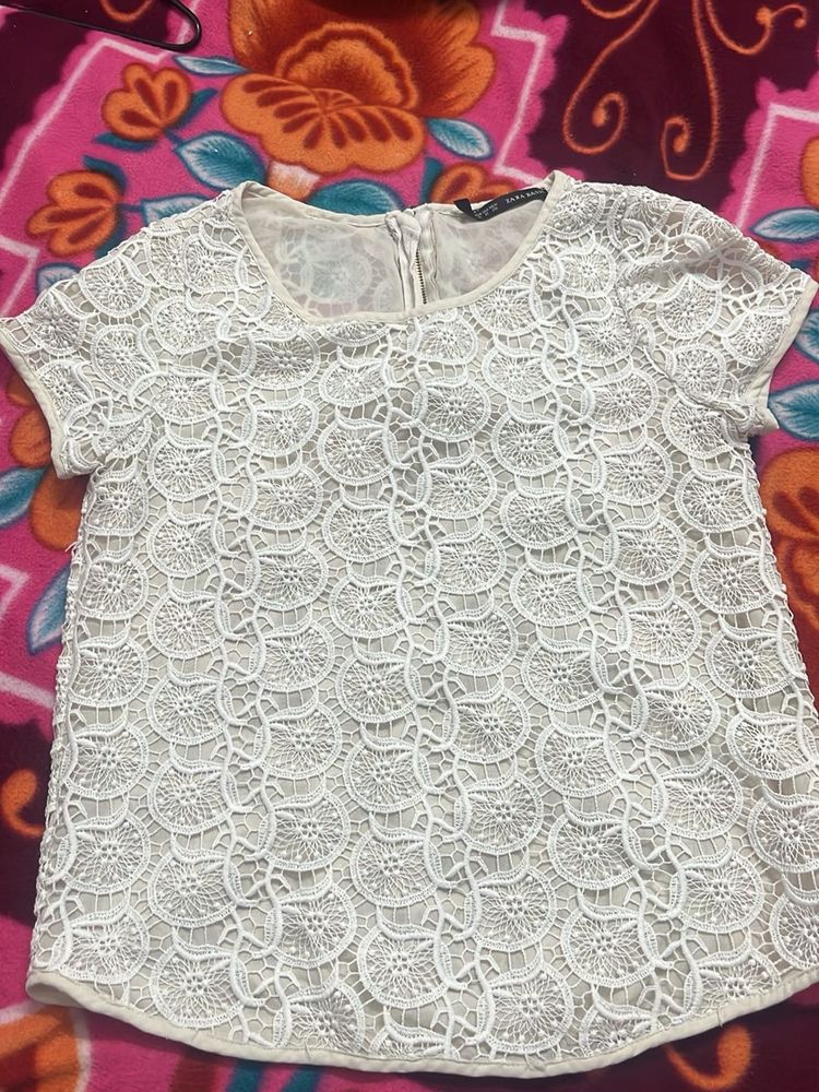 Zara Basic Lace Top