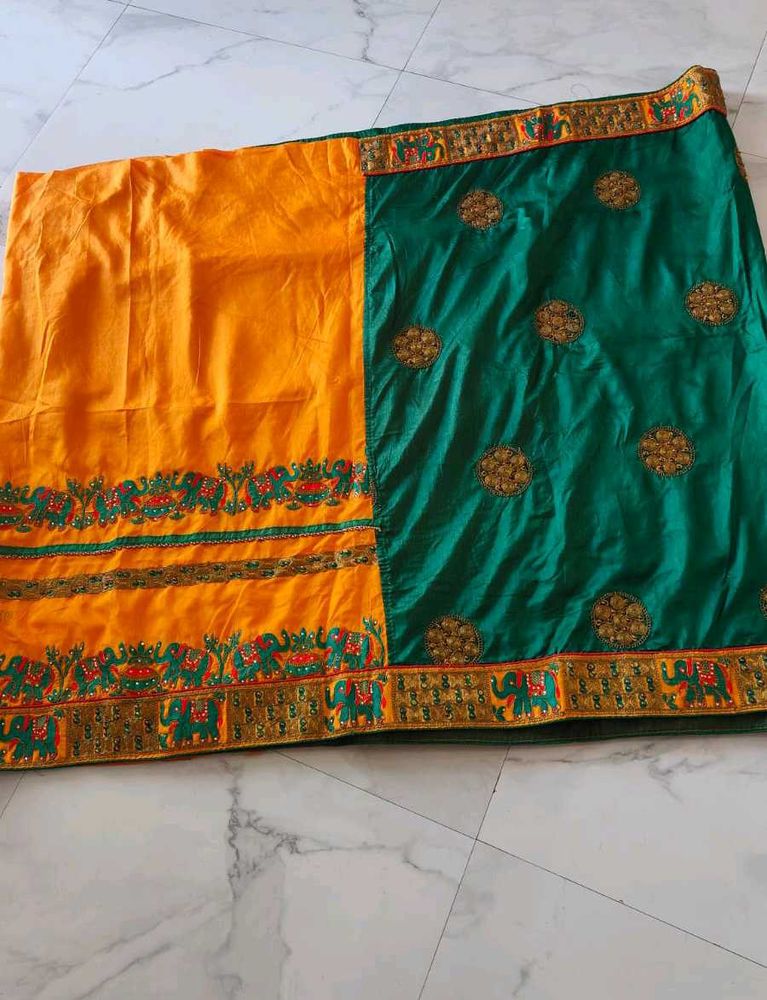 Only One Time Wear Saree With Stitch Blouse