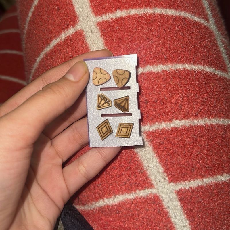 Wooden Stud Earring Set