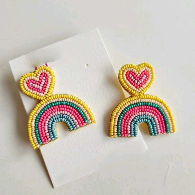 Rainbow Heart Earrings🌈