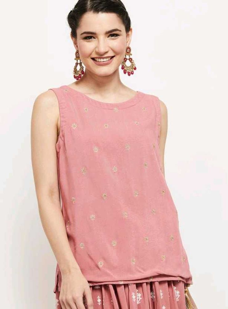 Ethnic Pink Top and Skirt