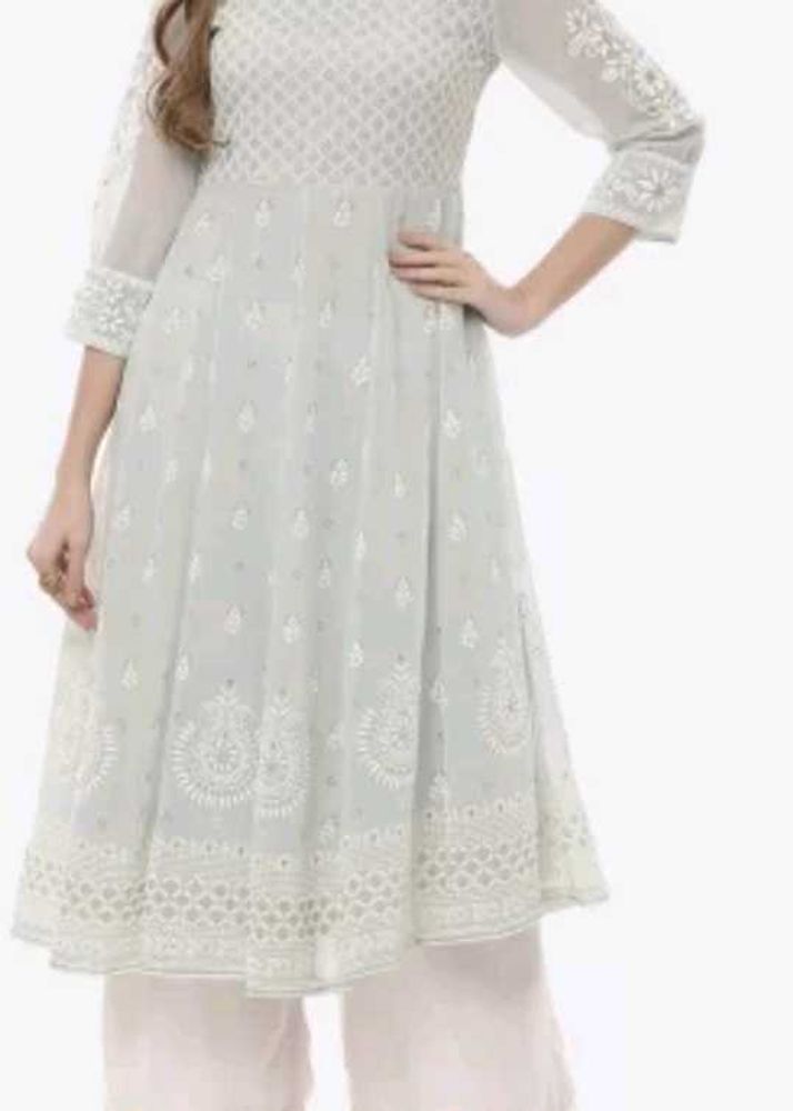 Rangriti Women Green Ethnic Anarkali and Dupatta