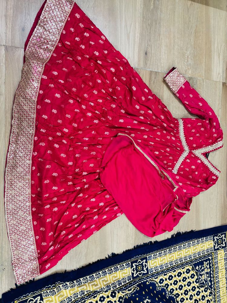Pink Embroidered Anarkali Suit