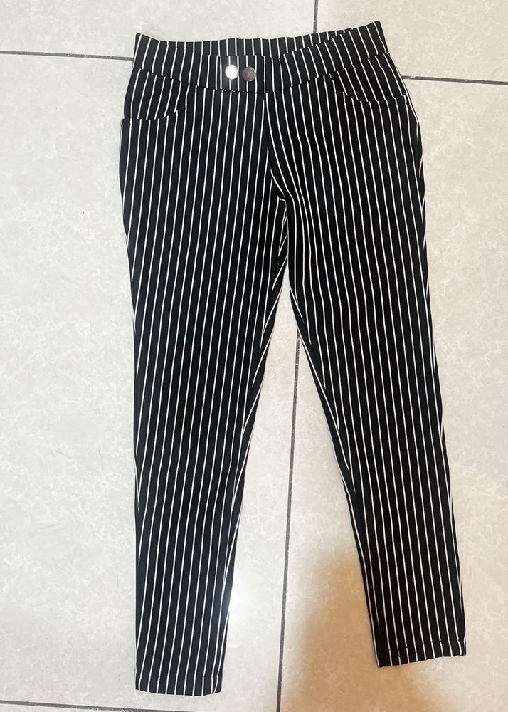 Striped Black &amp; White Pants