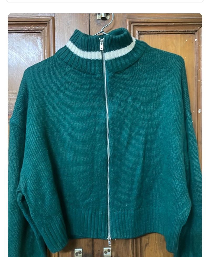 PRICE DROP H&amp;M Green Double Zipper