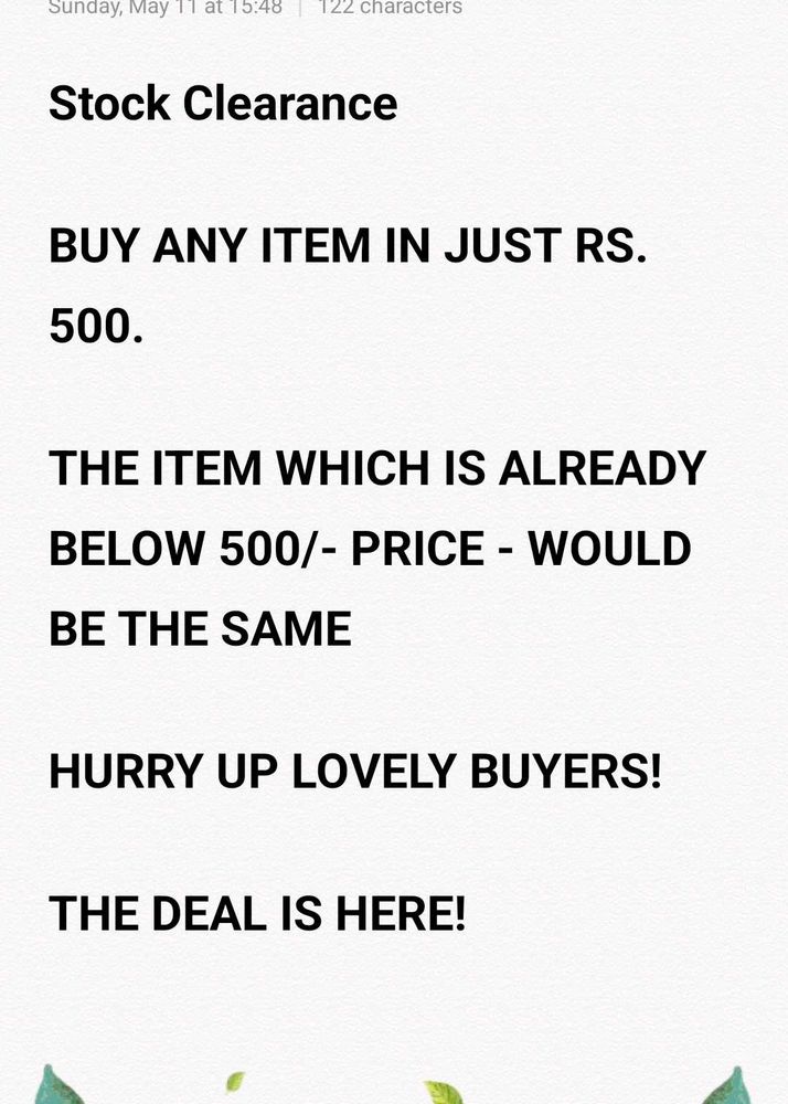 Stock Clearance