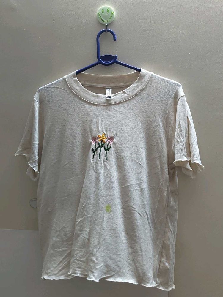Floral Embroidered Tee