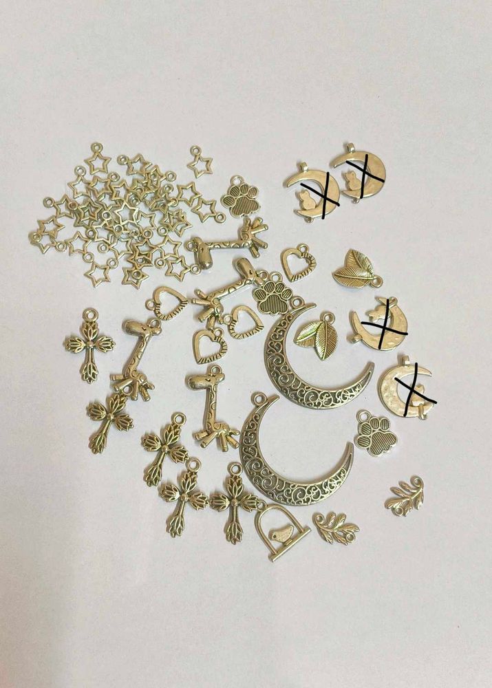 74pcs Metal Charms Combo Raw material