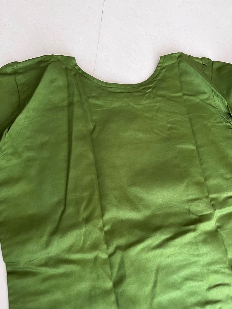 Green Satin Top