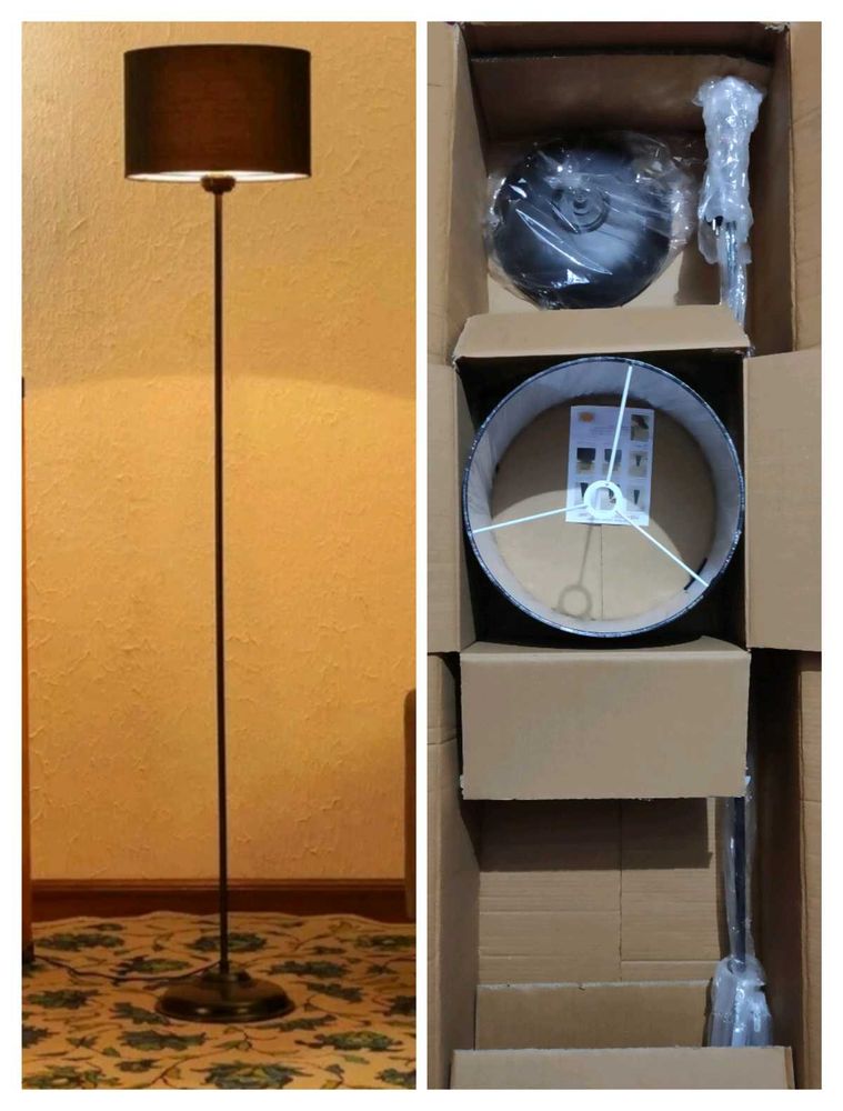 Tu Casa Stylish Black Shade Floor Lamp Metal