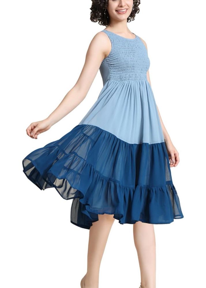 Blue Tiered Dress