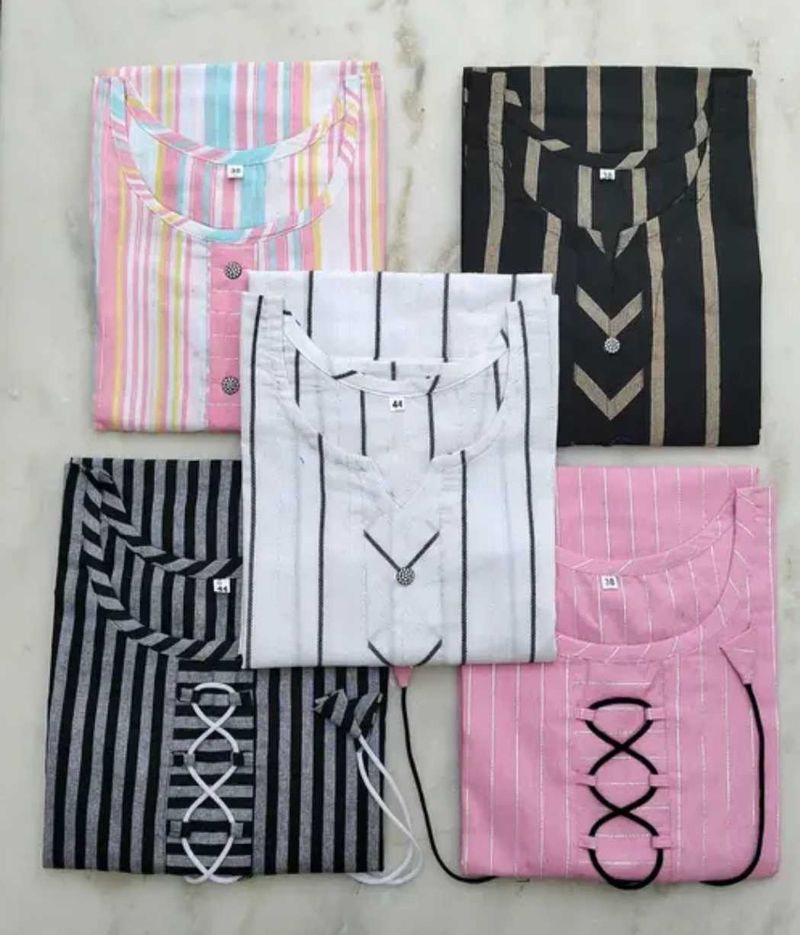 Striped Kurti Set - Trendy &amp; Stylish